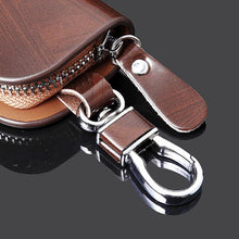 Load image into Gallery viewer, Car Logo Leather Wood Texture Car Key Case
